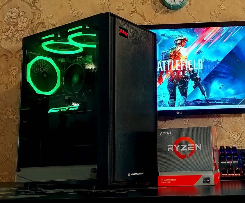 GTX1070 Super/ Ryzen 5 2600/ 16gb DDR4 s-AM4 игровой компьютер ПК