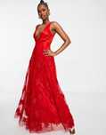 Obnizka!A STAR IS BORN_czerwona sukienka tiulowa maxi_BAJKA L/XL