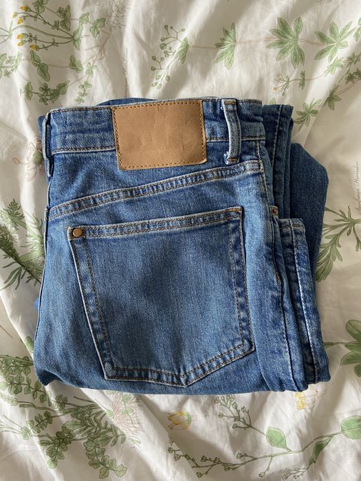 niebieskie jeansy h&m 38 m, damskie, dzwony, wide leg