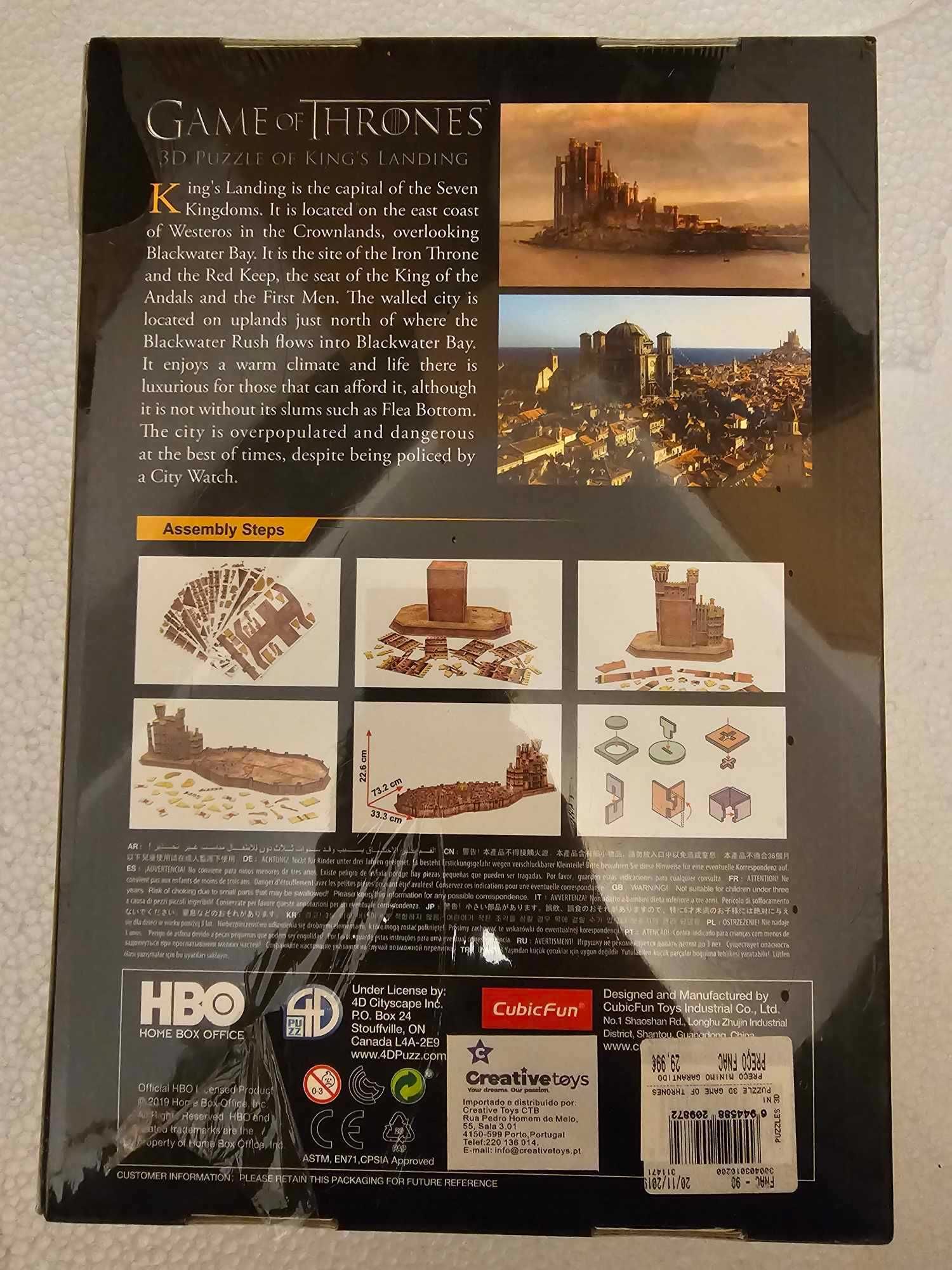 Puzzle 3D game of thrones selado