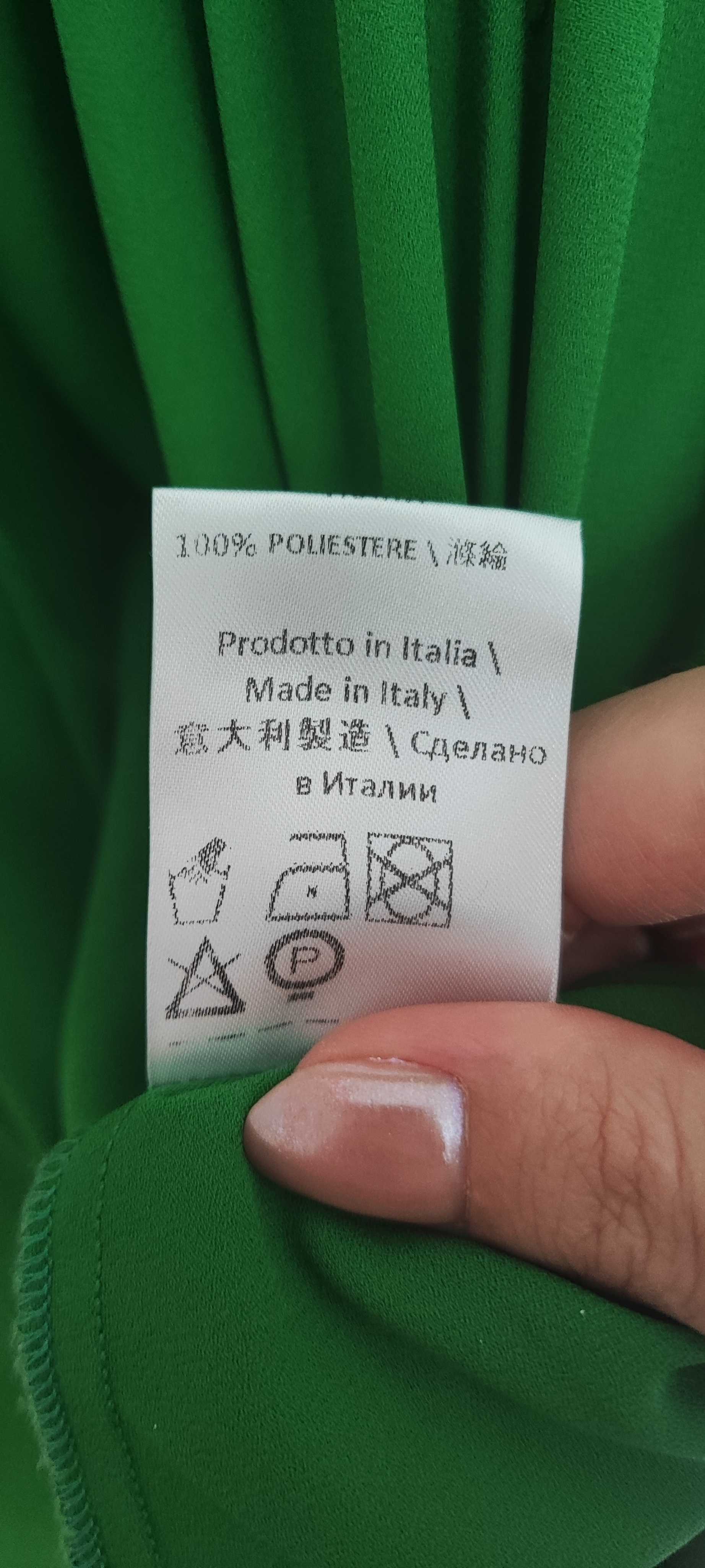 Gil Santucci sukienka maxi zielona grecki wzór
