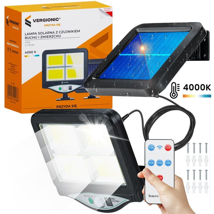 Lampa z czujnikiem ruchu do ogrodu do altanki PILOT zestaw