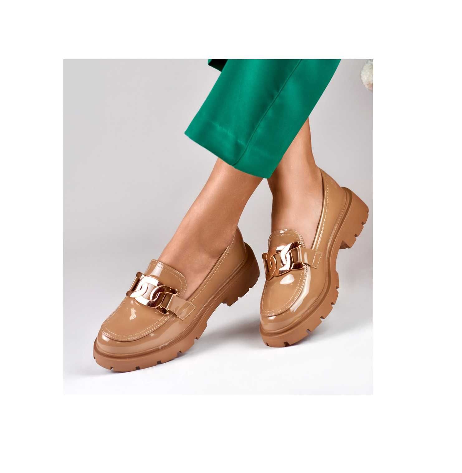 Loafersy mokasyny nowe modne karmelki rozmiar 40