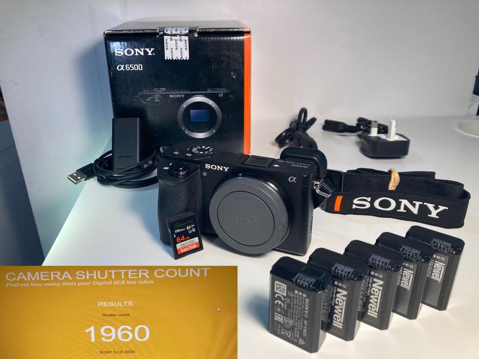 Sony Alfa A6500 + 5 Akumulatorów Zasilacz Kable Przebieg 1960 Zdjeć :)