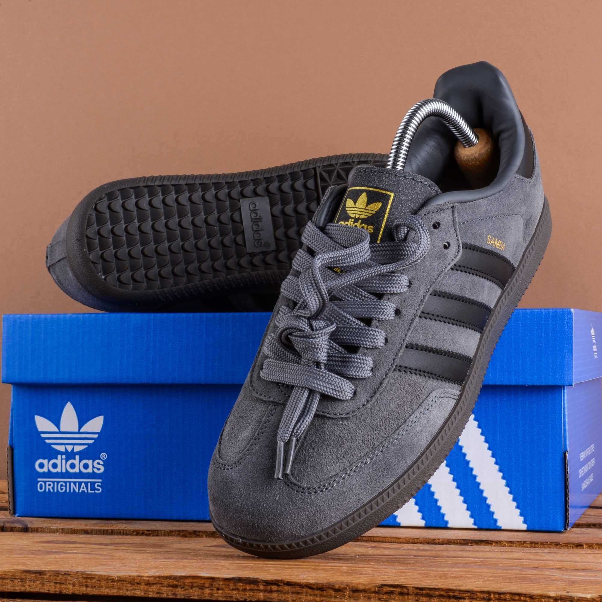 (1843) Кросівки кеди Adidas Samba колір графіт (41-45) адідас