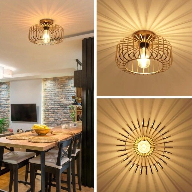 FRIDEKO HOME Lampa sufitowa, metalowa, nowoczesna z metalu miedź