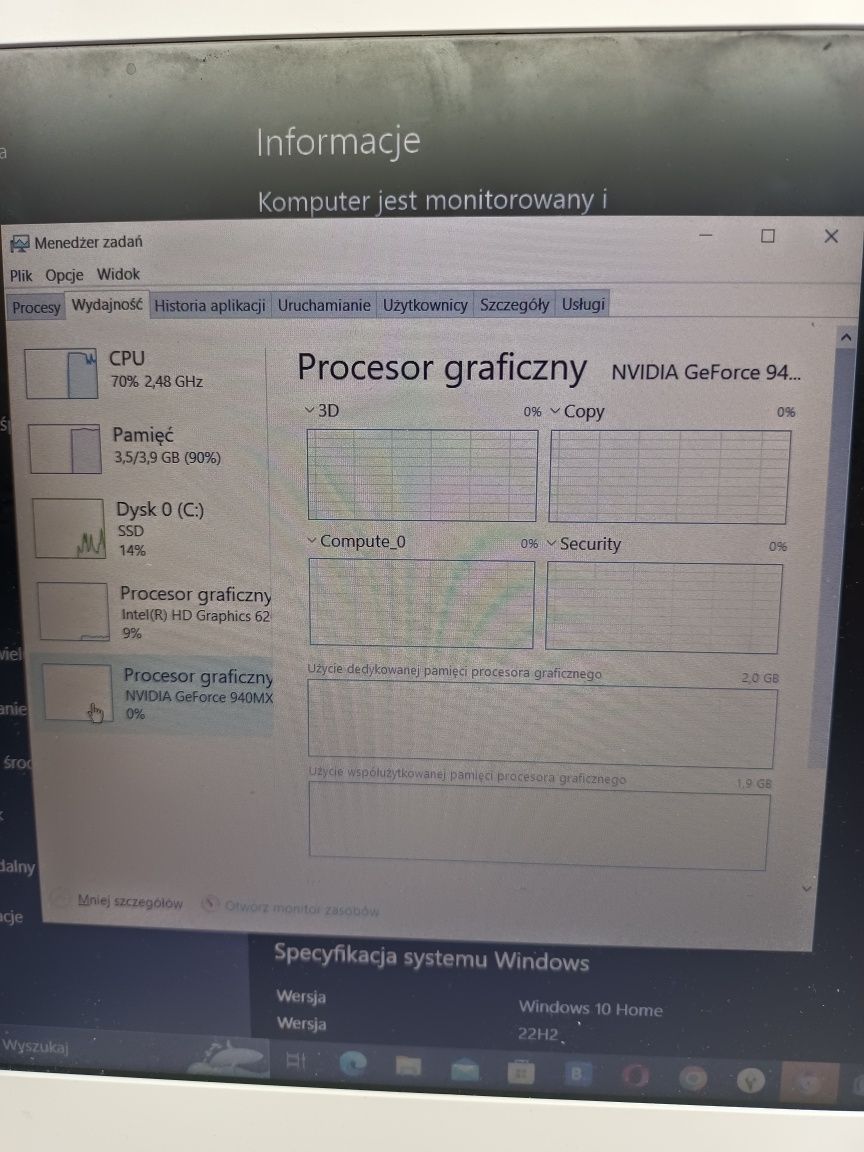 Laptop Aspire f5-573g i5-7200u 2*2,7ghz4/512ssd g940mx Komis Madej Sc