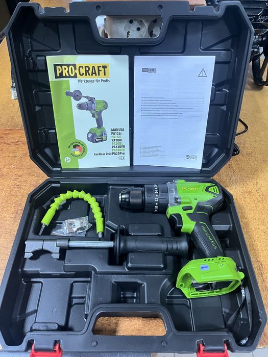 Шуруповерт ударний безщітковий PROCRAFT PA18BL Extra/50Нм/13 мм/Кейс