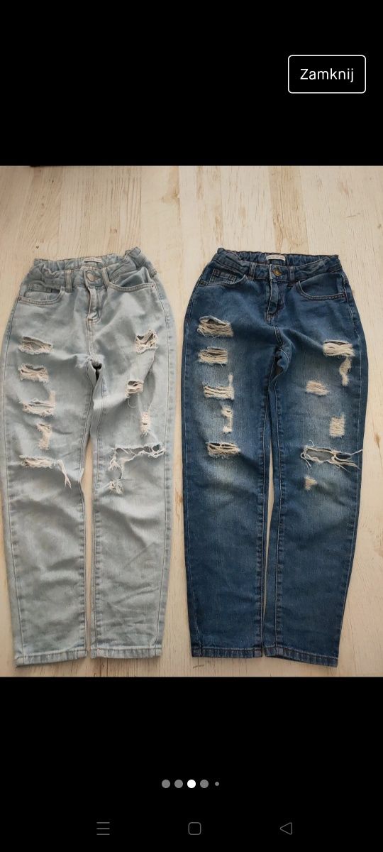 Spodnie dżinsowe z rozdarciami, denim, 2 szt, r.140, Reserved