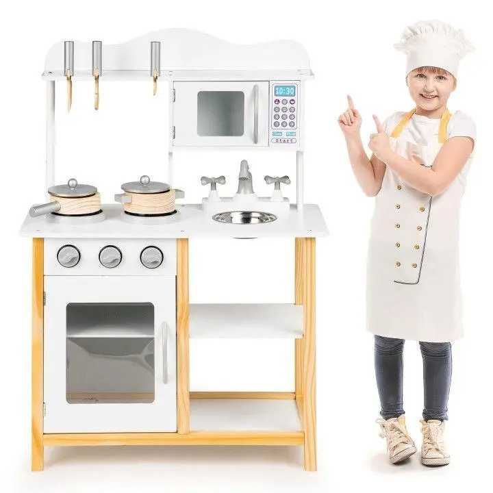 Детская кухня, кухня детская игровая деревянная Ecotoys White