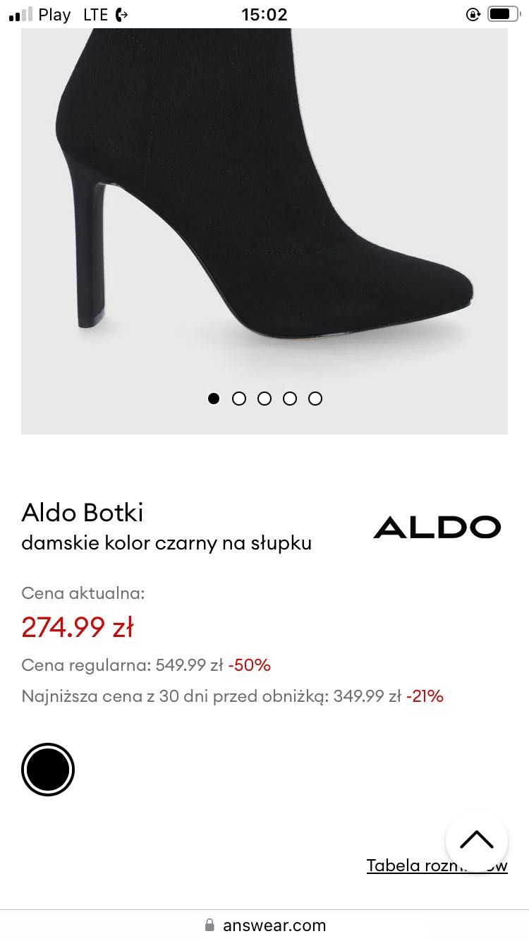 Botki na słupku Aldo 40