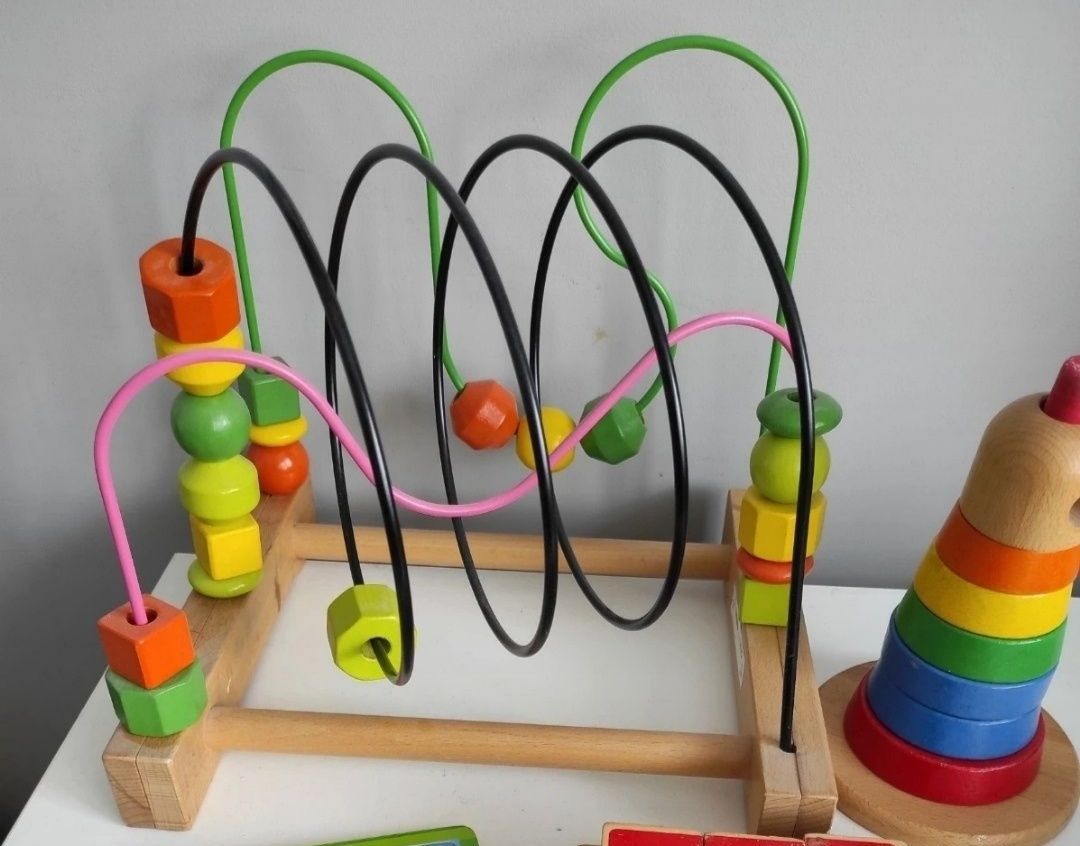 Ikea Zestaw zabawek drewnianych ,i przekładanka piramida