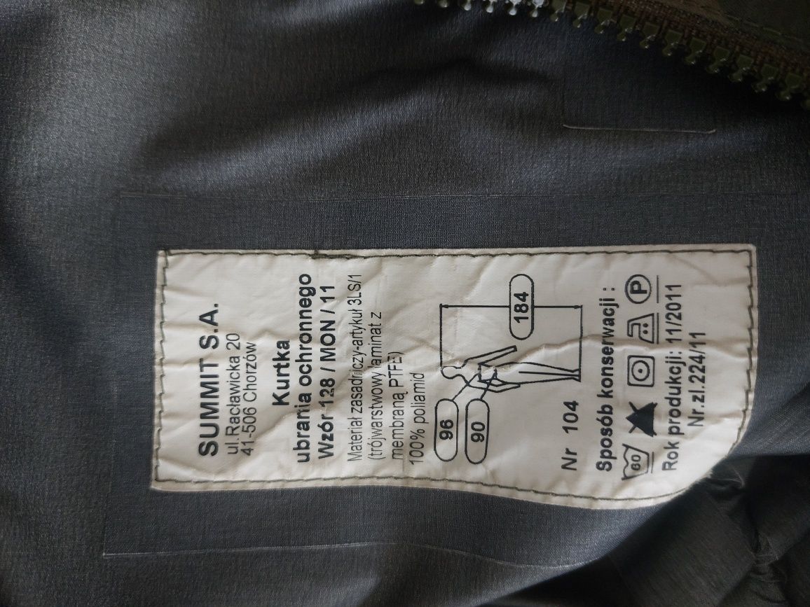 Kurtka goretex goratex ubrania ochronnego 128/MON 128 L moro wojskowa