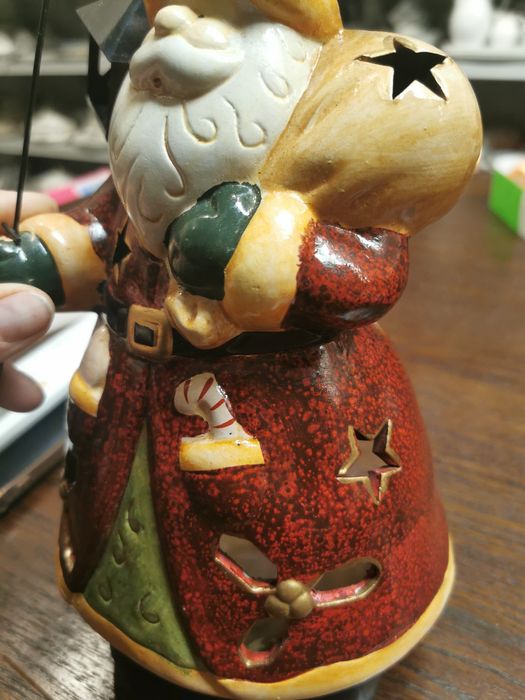 Świecznik Lampion Mikołaj na podgrzewacz Święta