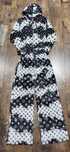 Tatu damski dres zebra cyrkonie 3D welur welurowy premium S M