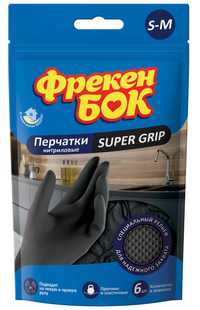 Перчатки нітрилові Фрекен Бок Super Grip розмір S-M 6 шт.