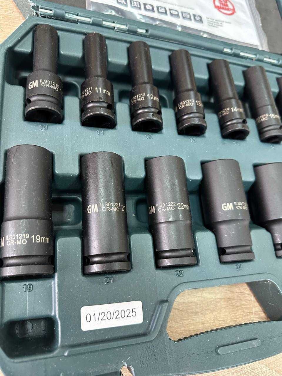 Набір головок торцевих ударних GUT MECHANIC 1/2" 10-32мм L-78MM 13шт
