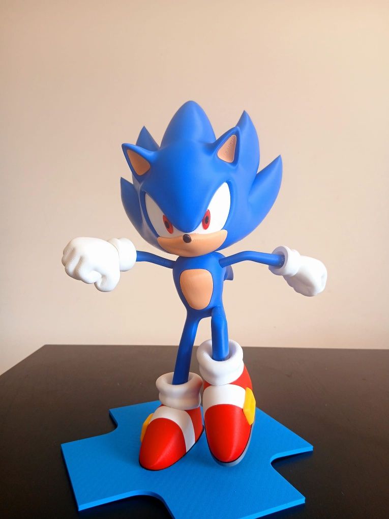 Estátua do Sonic Clássico em Impressão 3D – 35 cm de Altura