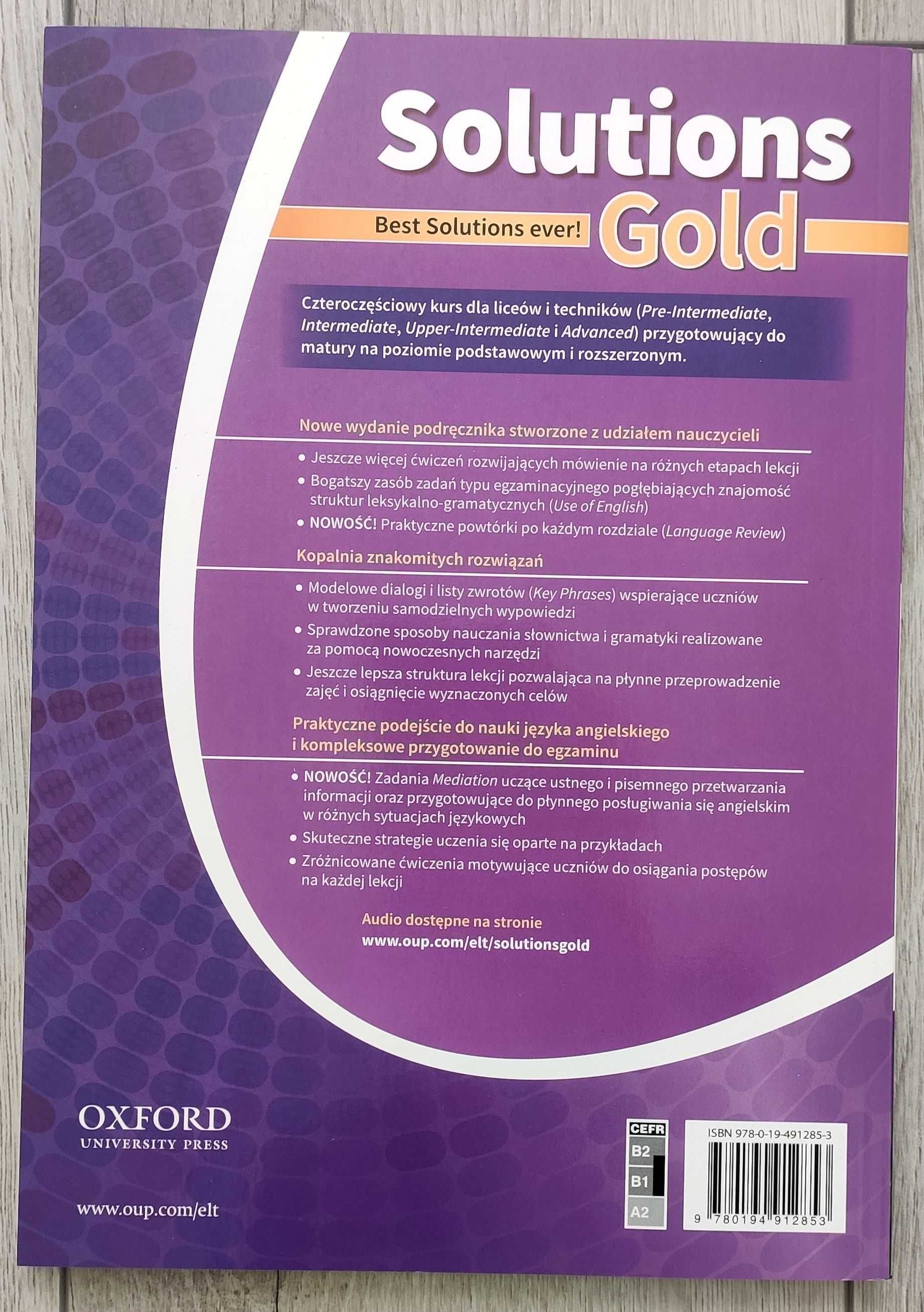 Solutions Gold Intermediate Student's book podręcznik Oxford Nowy
