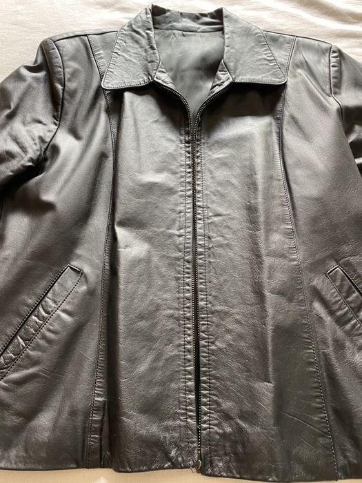 Casaco cabedal preto