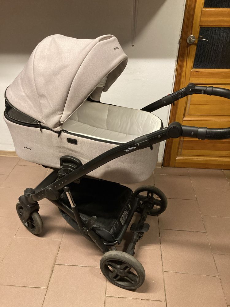 Wózek MILU KIDS ATTESO 2w1 / 3w1 / 4w1 z bazą Isofix BEŻOWY