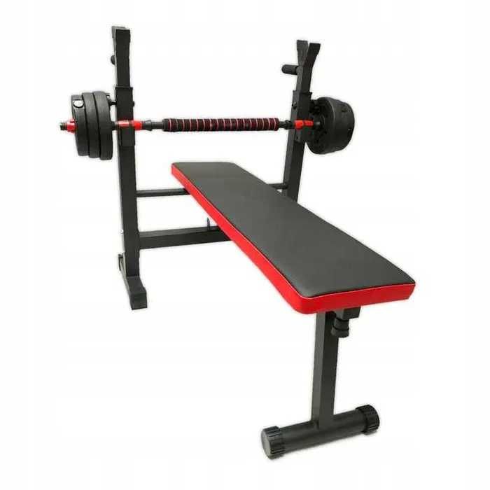 Ławka treningowa ze stojakami do ćwiczeń regulowana ławeczka składana