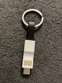 Breloczek do kluczy kabel 3w1 micro USB iPhone typ-c