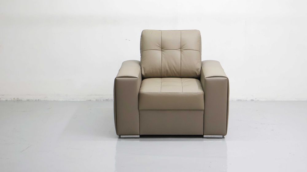 FOTEL SKÓRA naturalna MADRAS 4119 popielata skóra wygodny salon ładny