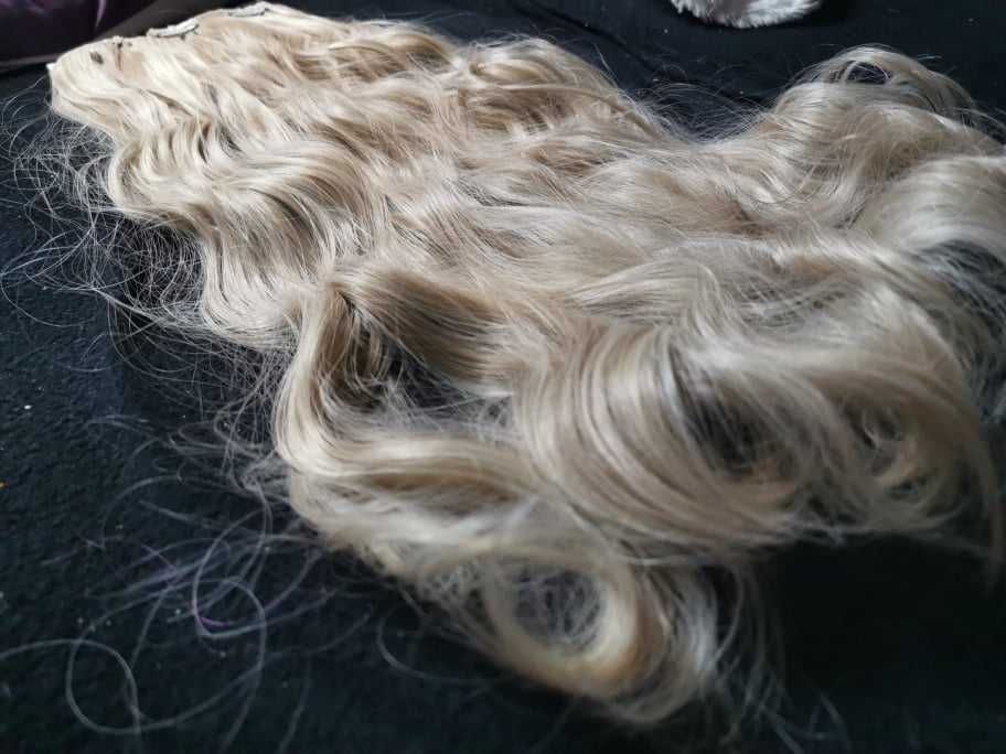 Doczepiane włosy clip in 65 cm pasma blond