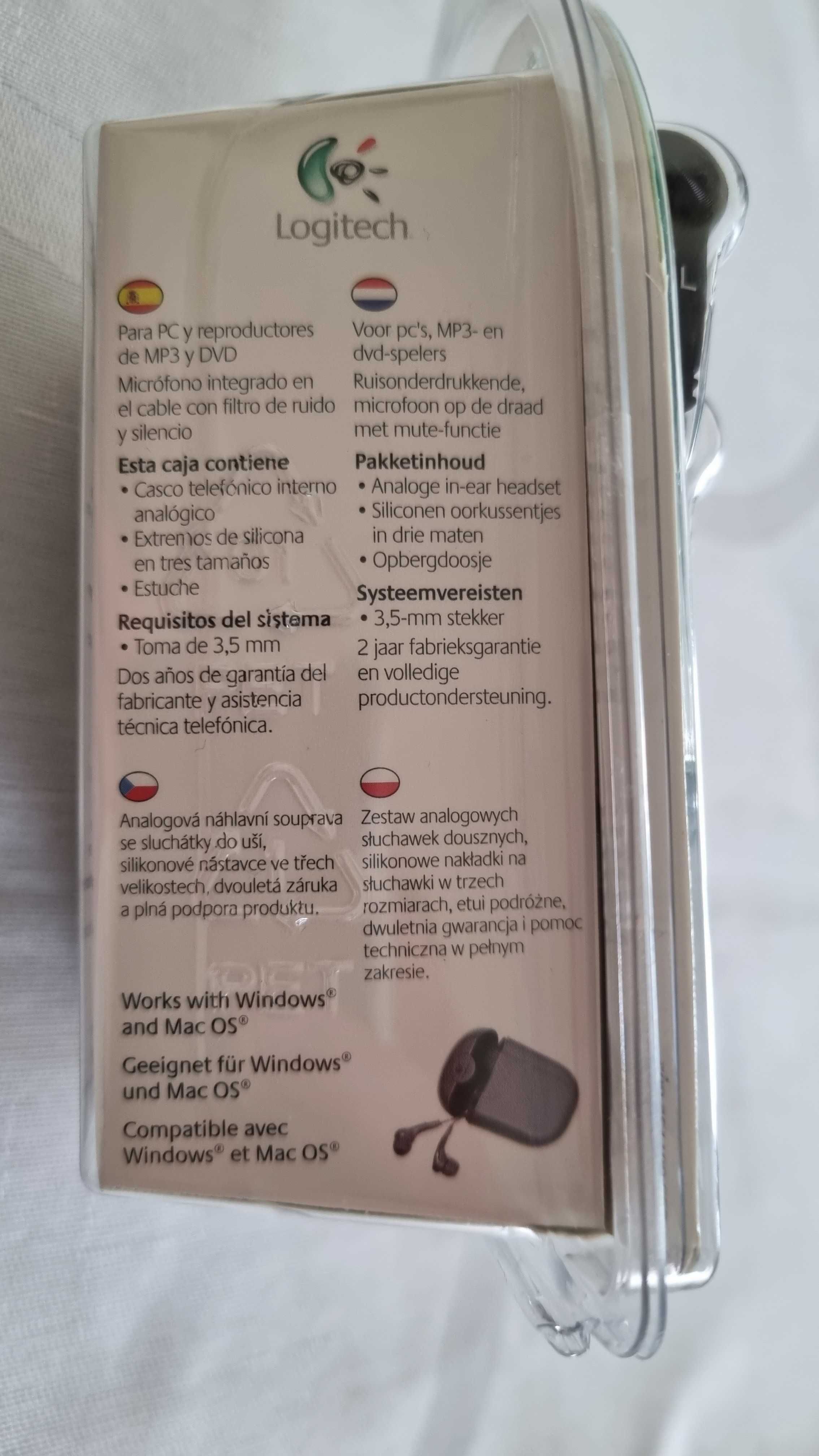 Logitech H165, słuchawki do laptopa, oryginalny blister, nieużywane.