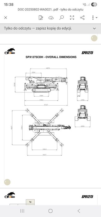 Mini żuraw JEKKO SPX 1275 usługi dźwigowe