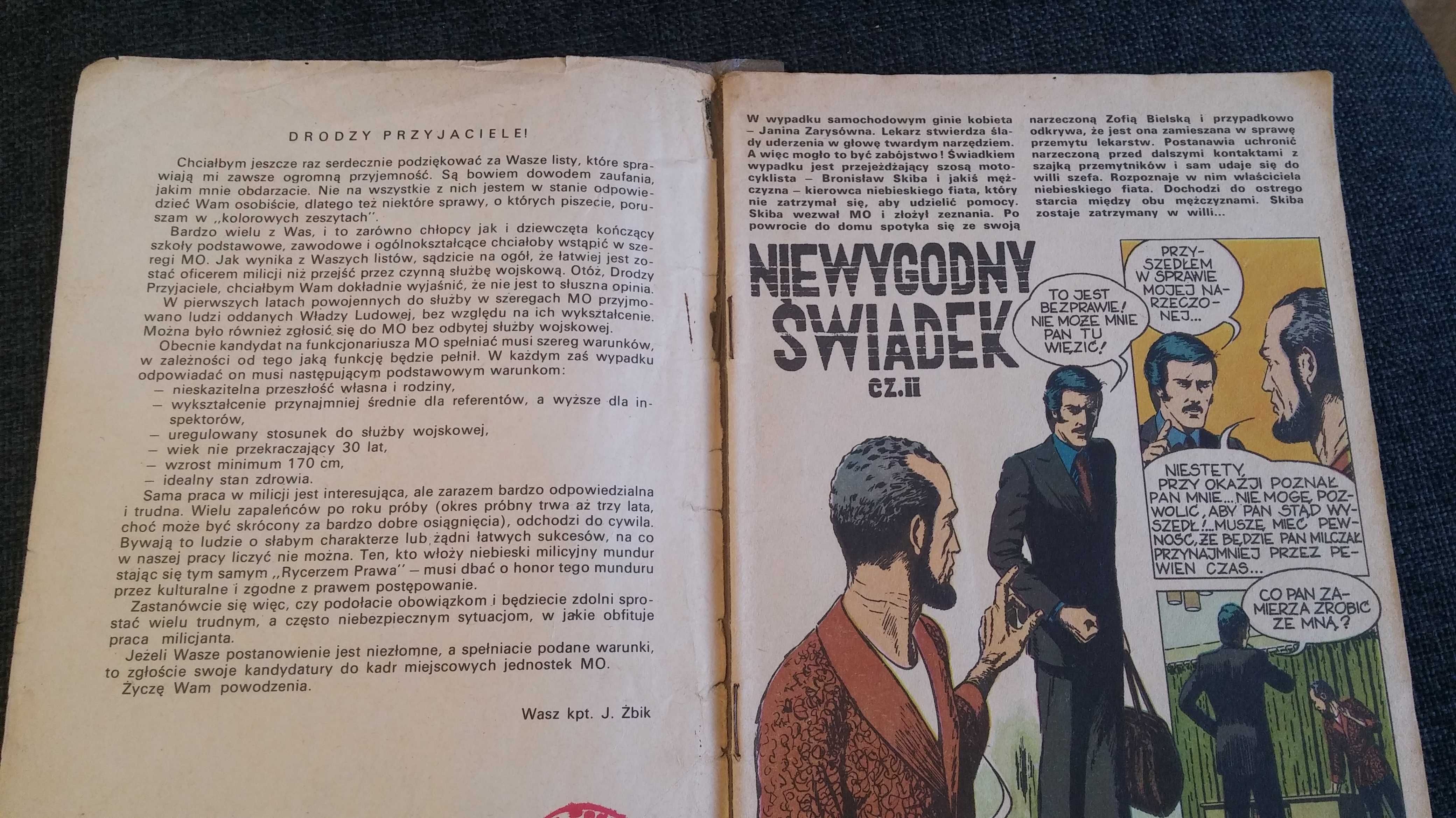 Niewygodny świadek kapitan Żbik  1981r