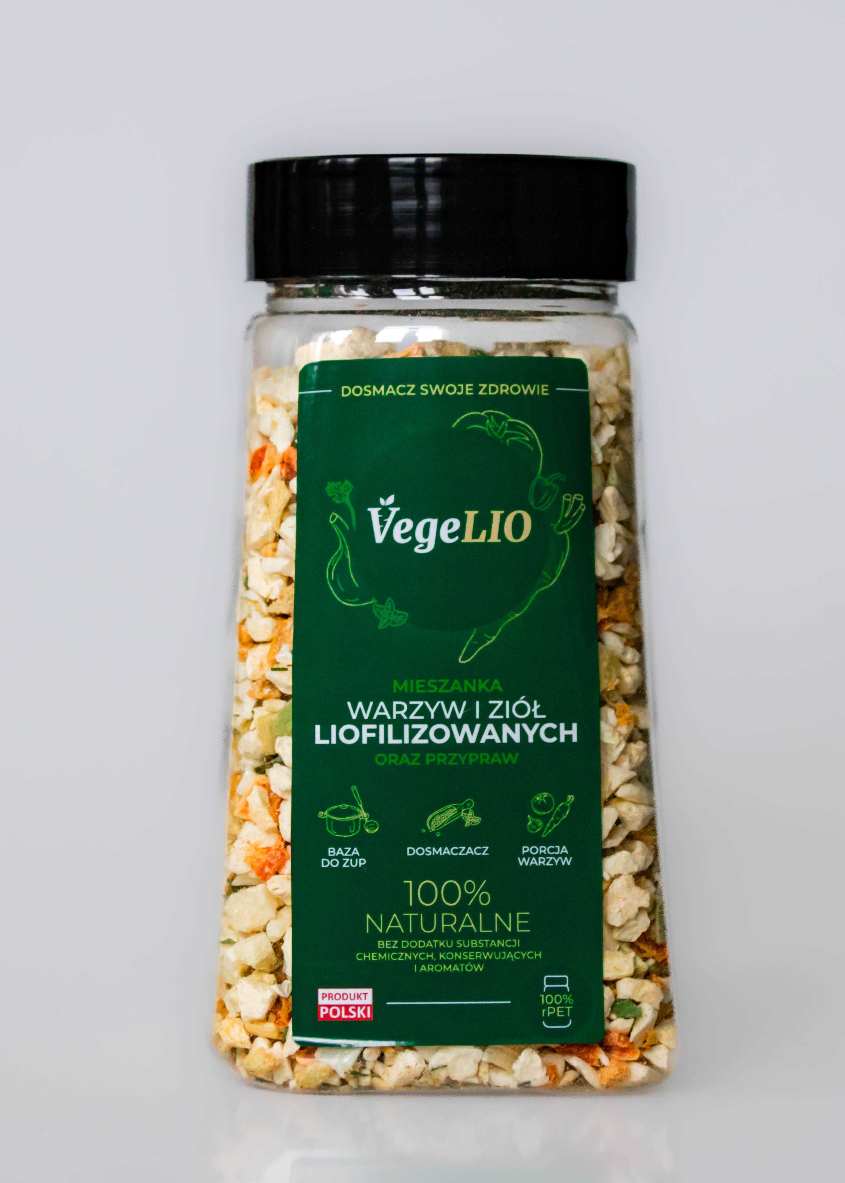 VegeLIO- mieszanka warzyw i ziół liofilizowanych z przyprawami i solą