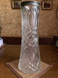 Винтажная ваза с серебряным ободком