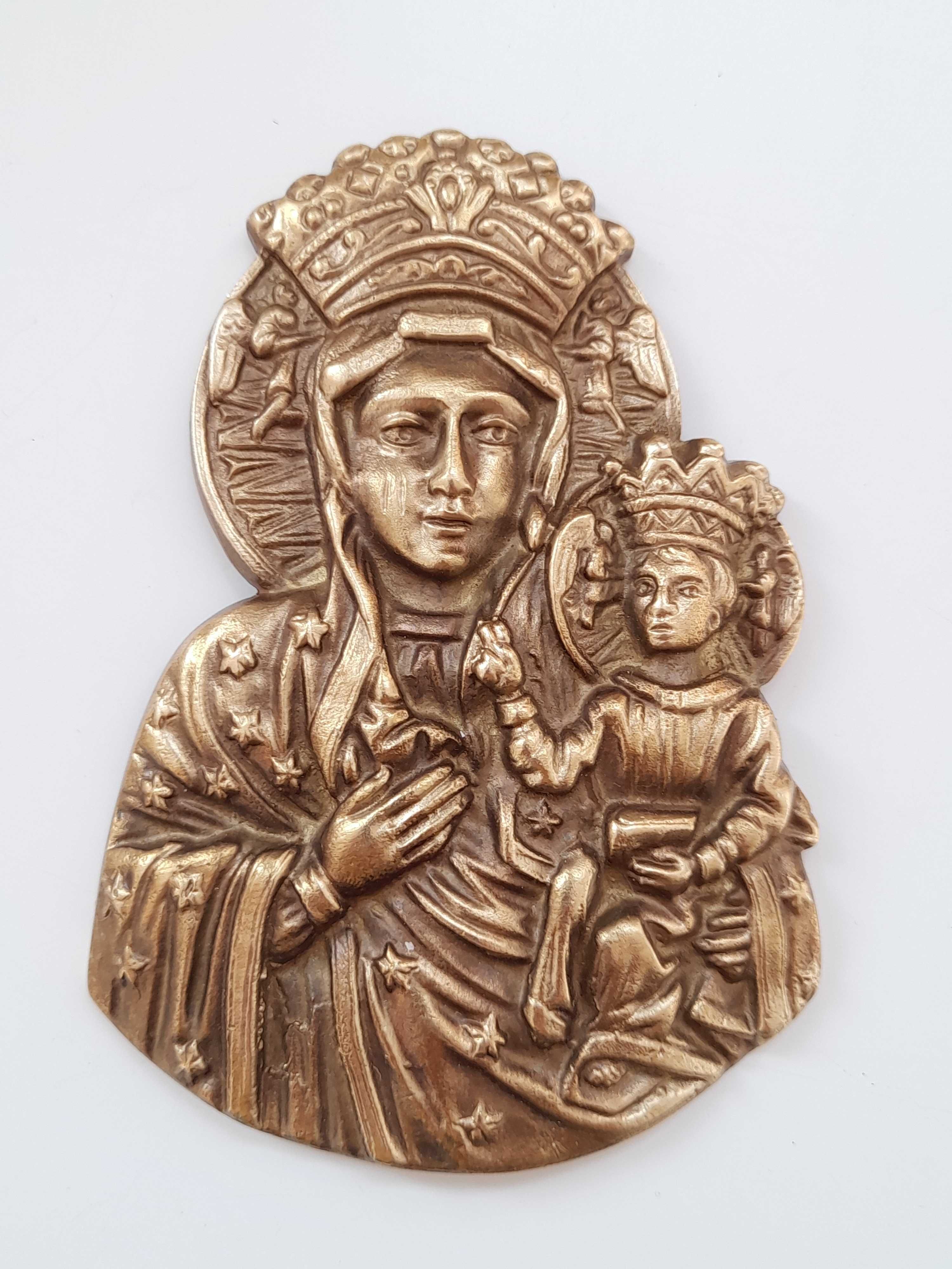 Plakieta Matka Boska Częstochowska, mosiądz (12 cm)