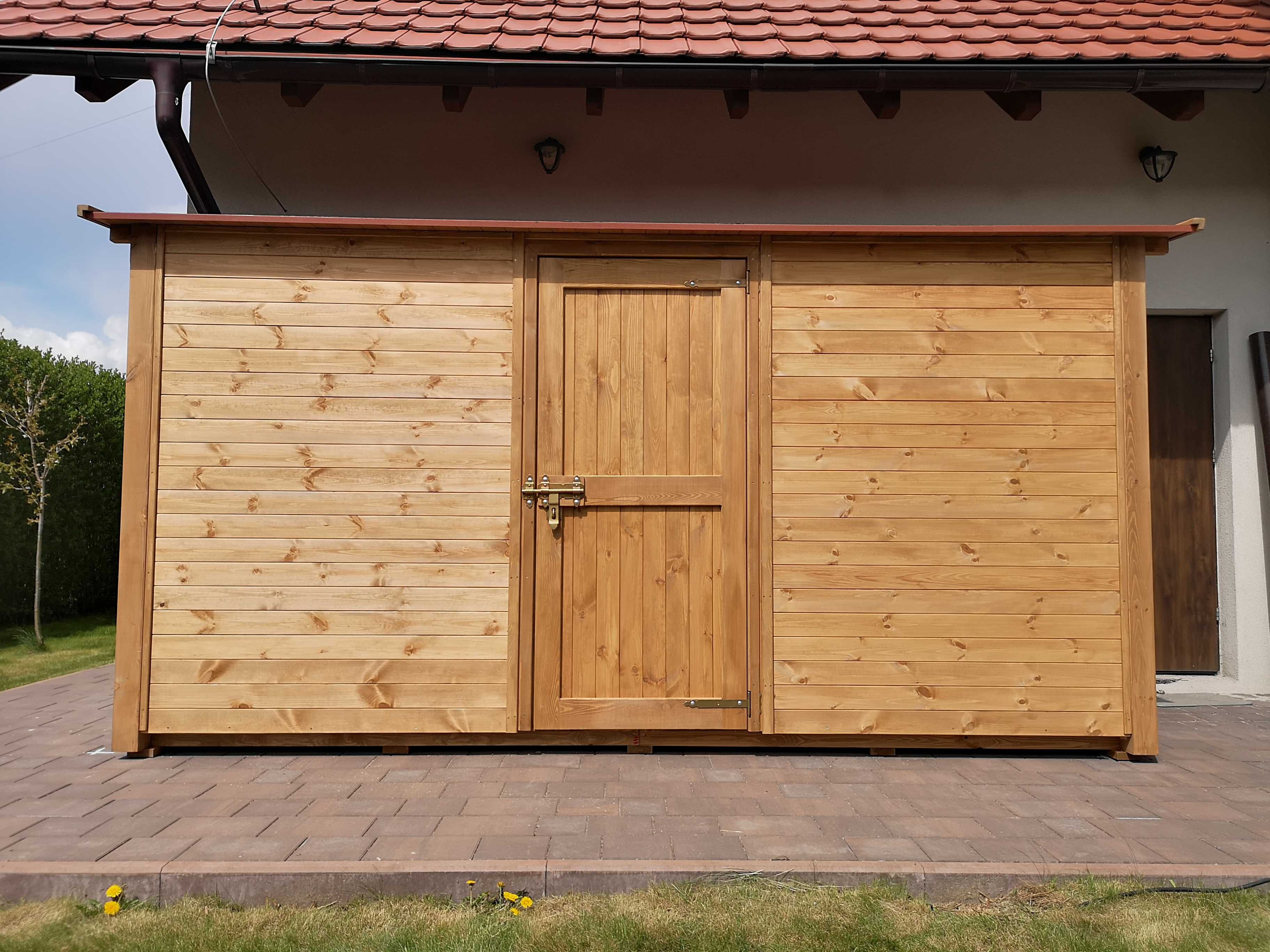 Domek narzędziowy 4 x 1,5m z dachem prostym jednospadowym