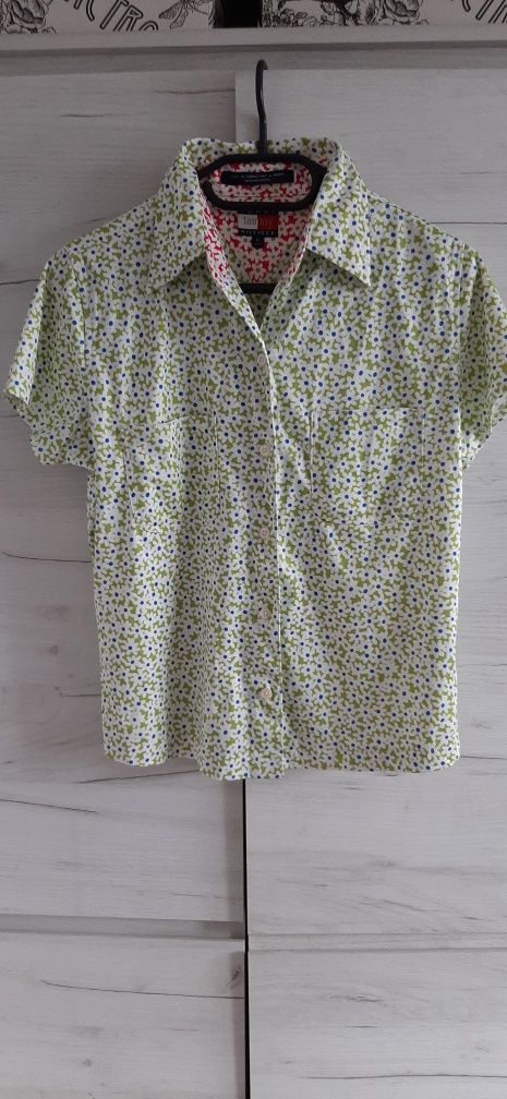 Elegancka bluzka vintage w kwiatuszki, Tommy Hilfiger, rozmiar M
