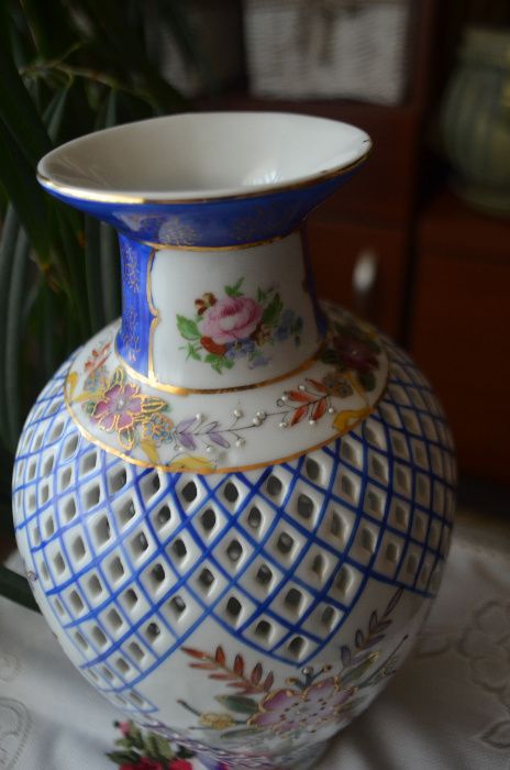 Wazon ażurowy duży porcelana