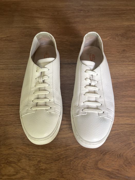 SANTONI Білі кеди кросівки зі шкіри р.40, 26 см. Original