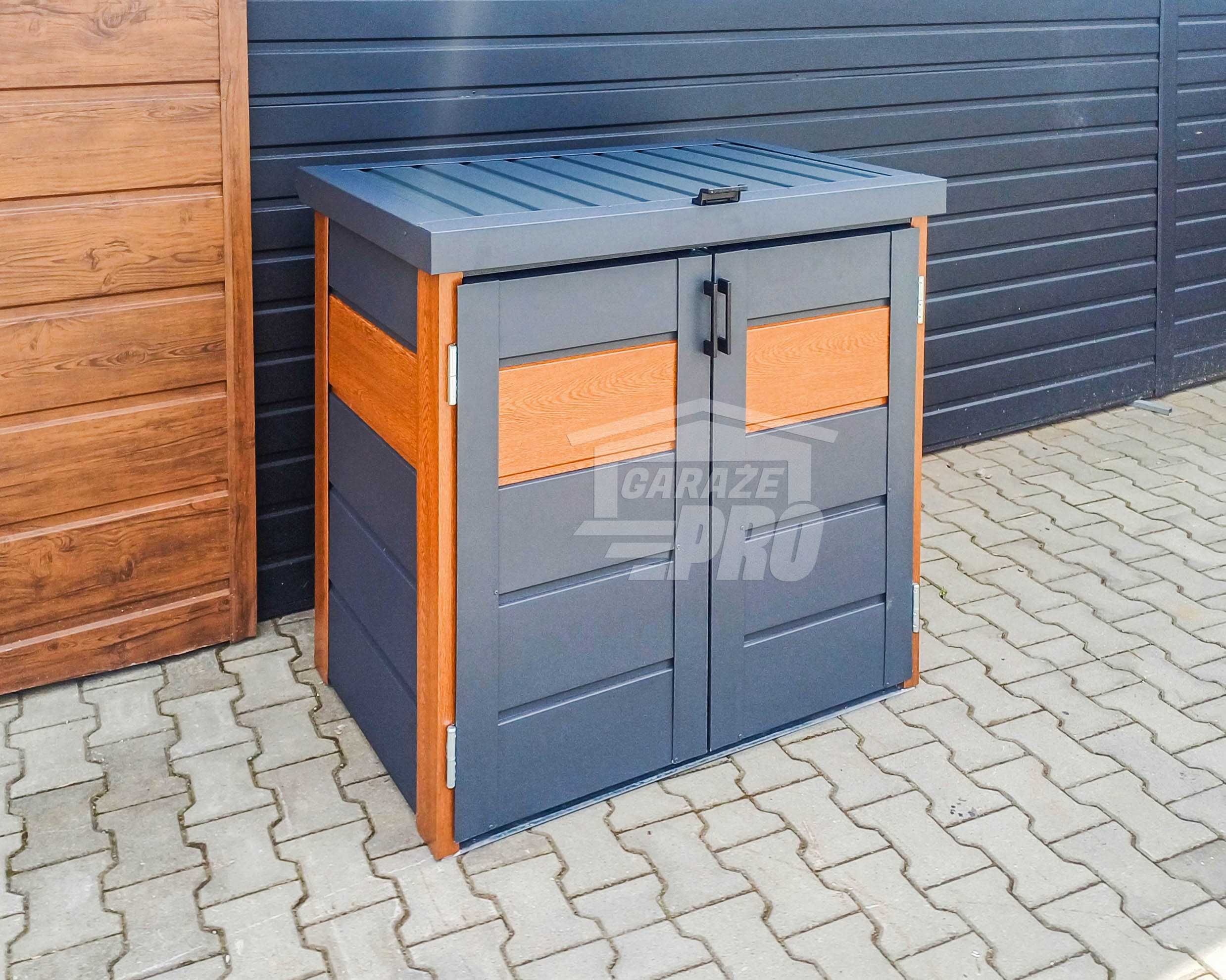 Zabudowa koszy na śmieci wiata obudowa 120x65x110 cm 2x120L GP509