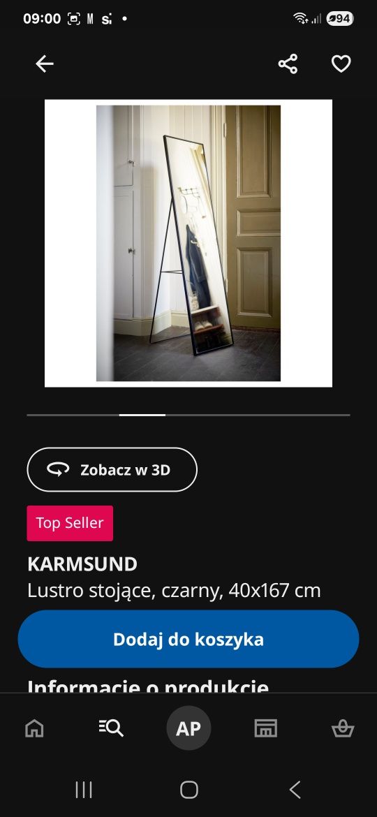 Lustro stojące Ikea