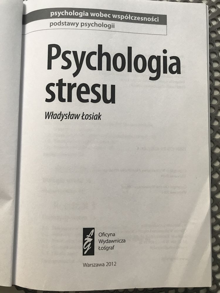 Psychologia stresu Łosiak 2012 r