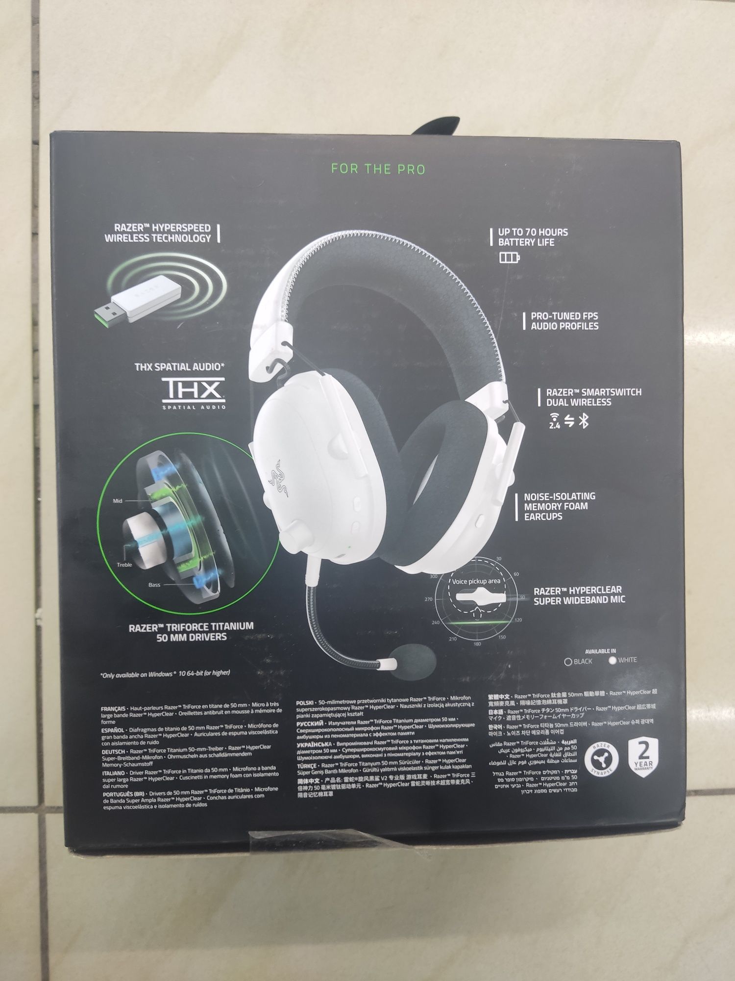 Razer Blackshark V2 PRO Wireless 2023 White (RZ04-04530200-R3M1)