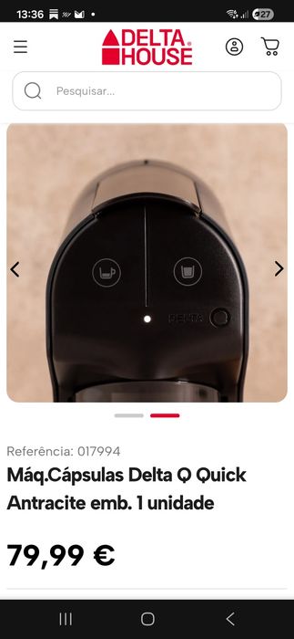 Máq.Cápsulas Delta Q Quick Antracite