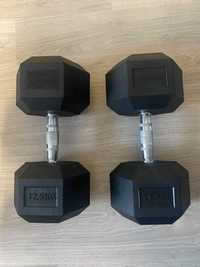 2x hantel THORN FIT HEX RUBBER dumbbell 32,5 kg