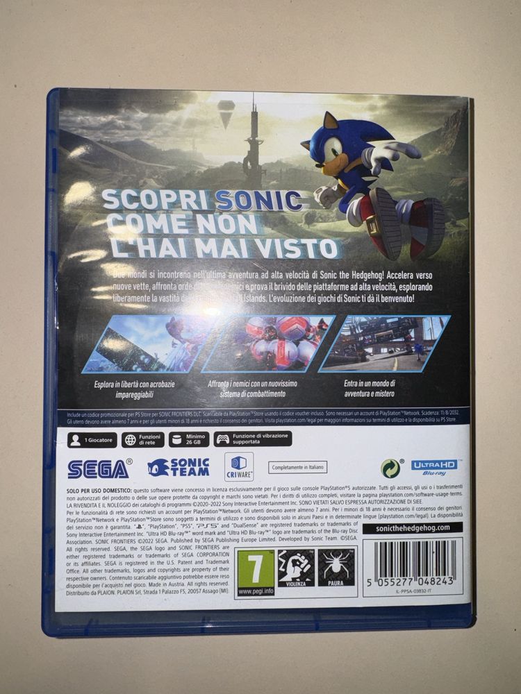 Диск Сонік / Sonic Frontiers PS5