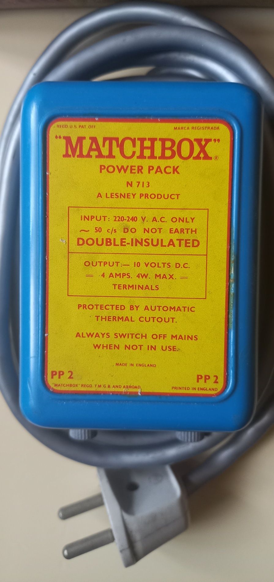 Matchbox Transformador para pista, 10 volts.