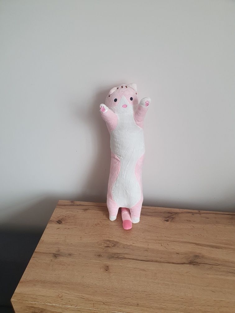 Poduszka długi kot 50cm różowa