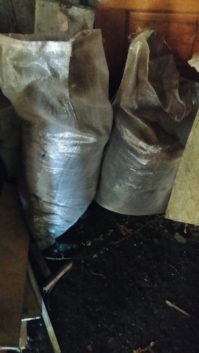 Miał po weglu zebrany w worki