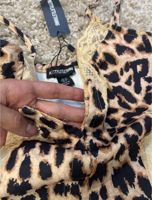 Майка на брительках корсет леопардова